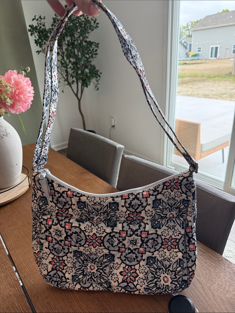 Vera Bradley Crossbody Messenger Bag in Lisbon Medallion Pattern